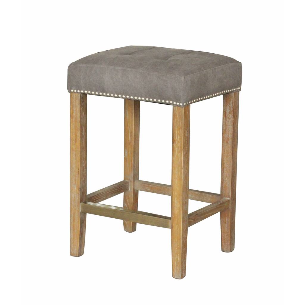 Mira Modern French Style Counter Stool Linen Frosted Grey