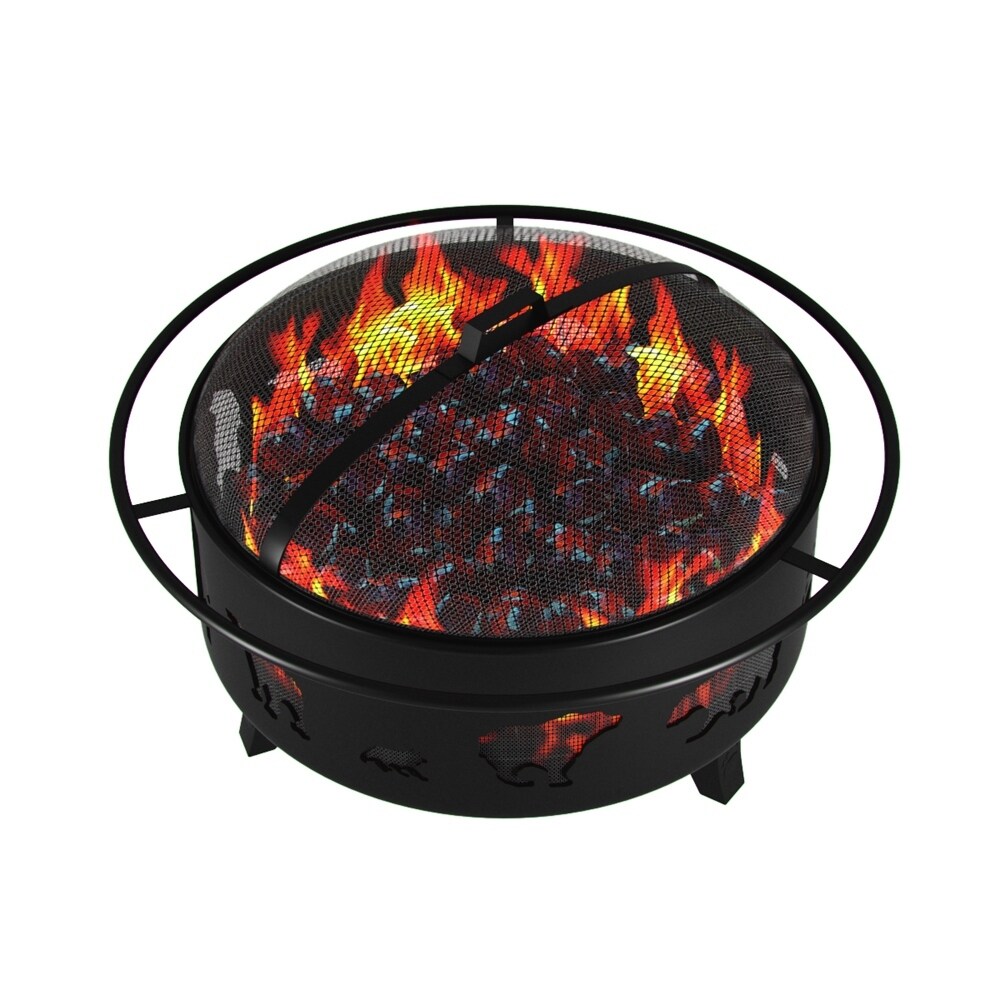 Firebowl No Propane Includes Safety Mesh Cover Poker Stick Patio