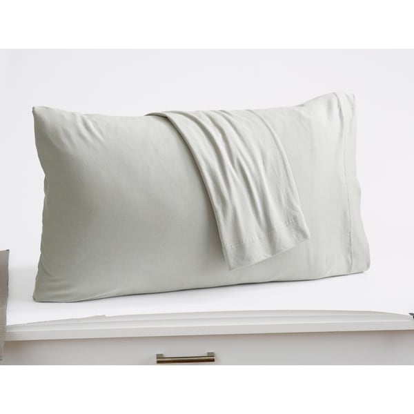 Soft Comfortable Great Bay Home Extra Soft Modal Jersey Knit Pillowcase Set Standard, White Cozy All-Season Pillowcases