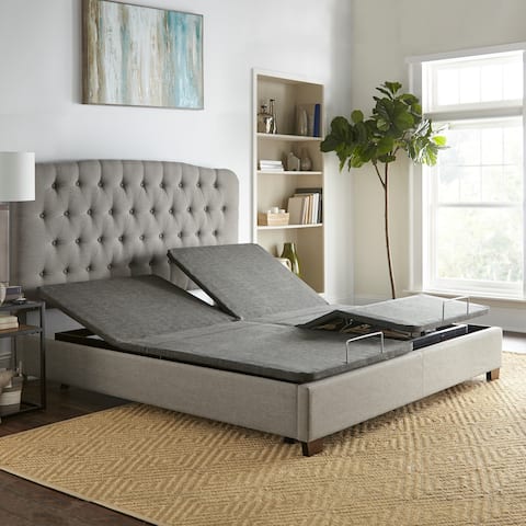 bed adjustable king split base frame upholstered frames sync sleep remote wireless overstock consider buying things walmart