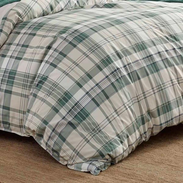Shop Eddie Bauer Timbers Plaid Green Duvet Cover Set Overstock