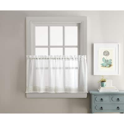 Sweet Adele White Tailored Valance and Tier Pair Curtain Collection