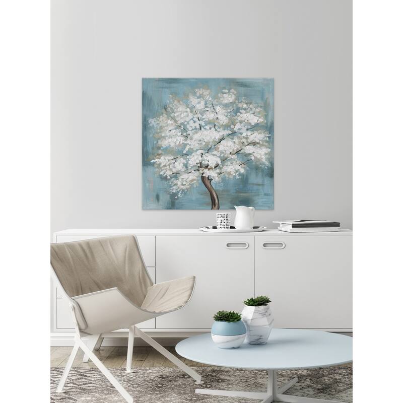 Callery Pear Blossoms' Painting Print on Wrapped Canvas - Multi-Color