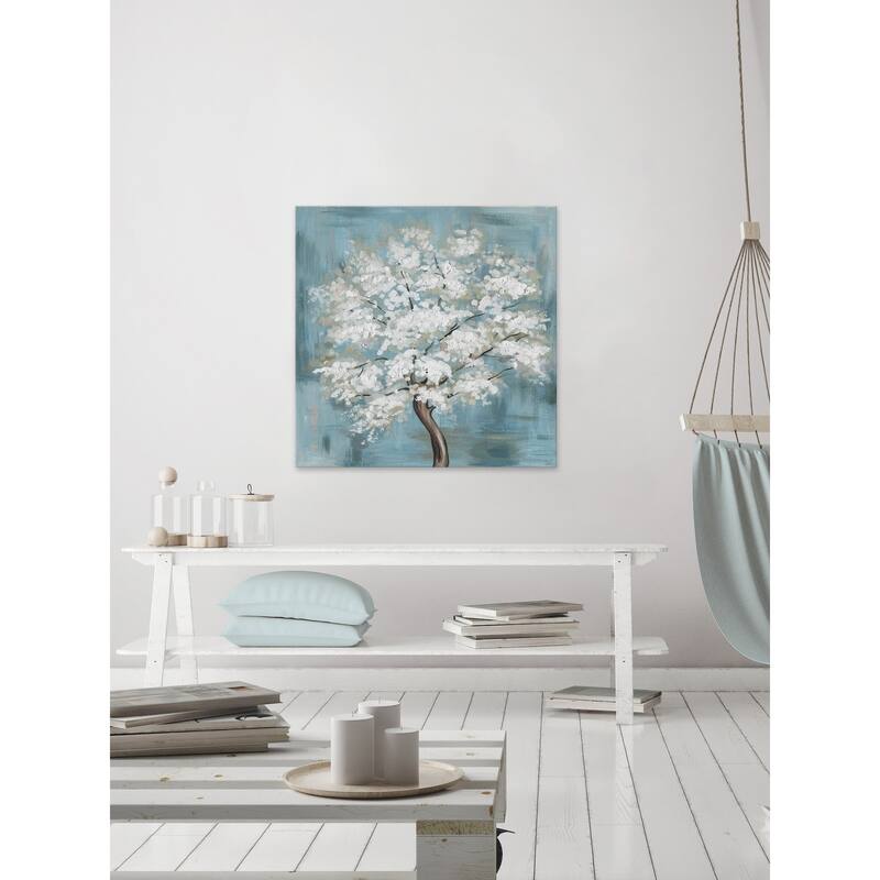 Callery Pear Blossoms' Painting Print on Wrapped Canvas - Multi-Color