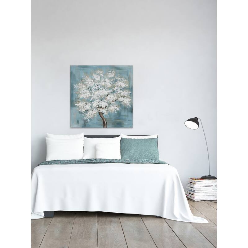 Callery Pear Blossoms' Painting Print on Wrapped Canvas - Multi-Color