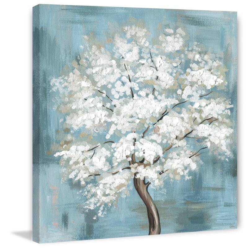 Callery Pear Blossoms' Painting Print on Wrapped Canvas - Multi-Color