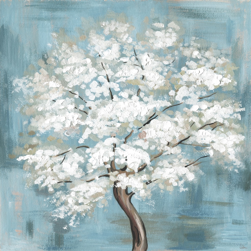 Callery Pear Blossoms' Painting Print on Wrapped Canvas - Multi-Color