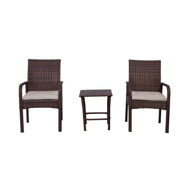 Shop Black Friday Deals On Sonoma 3 Pc Wicker Conversation Patio Bistro Set With Cushions Overstock 27126267