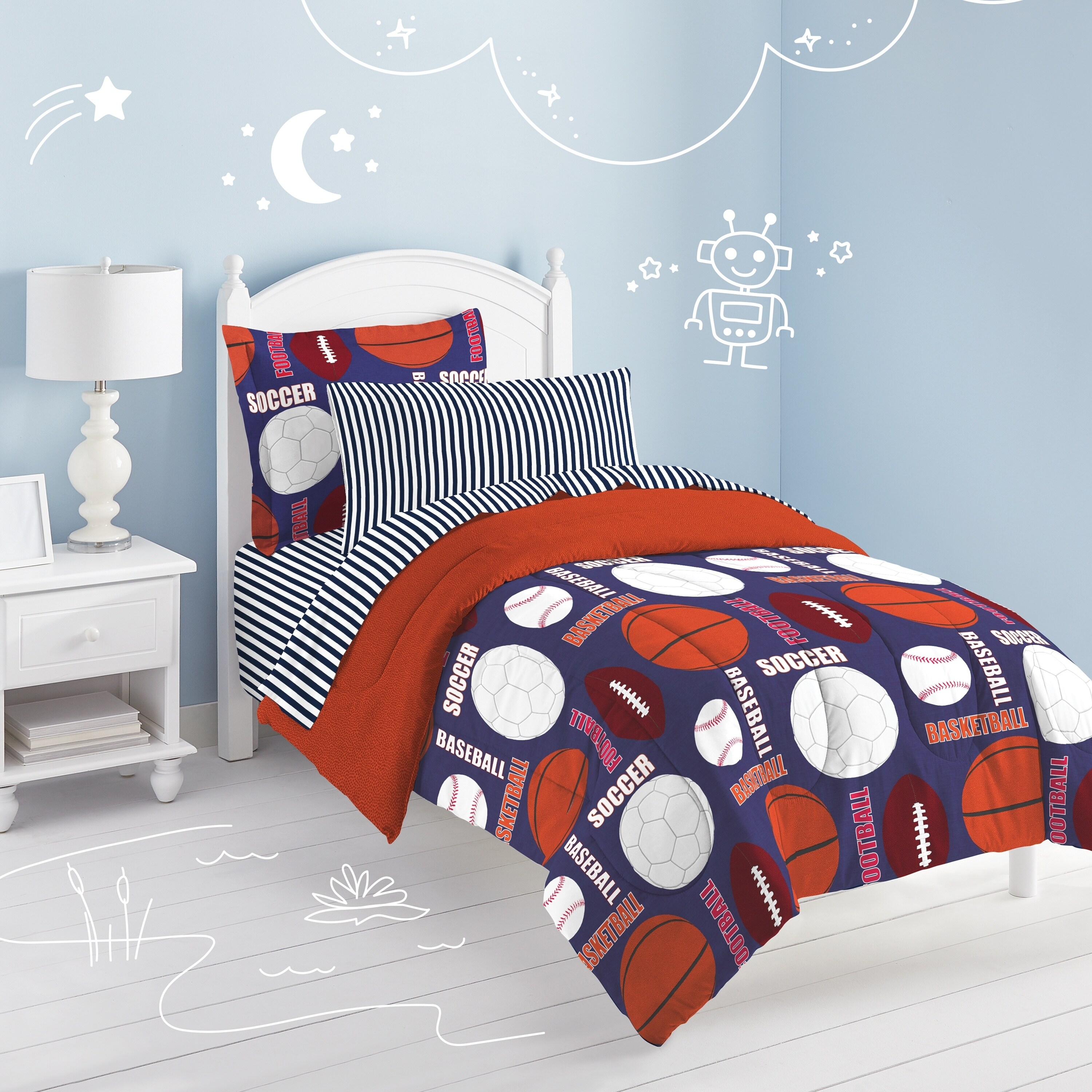 Dream Factory Sharks Microfiber Bed in a Bag with Sheet Set