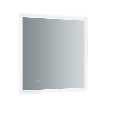 Fresca Angelo 30" Wide x 30" Tall Bathroom Mirror w/ Halo Style LED Lighting and Defogger - Silver - A/N