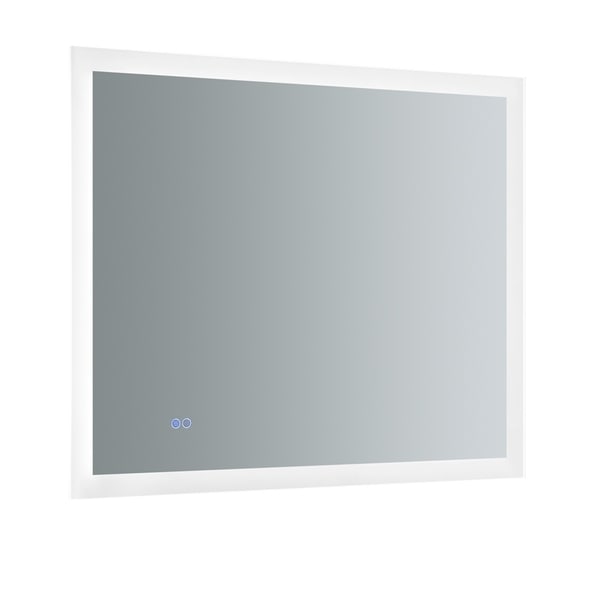 Fresca Angelo 36" Wide x 30" Tall Bathroom Mirror w/ Halo Style LED Lighting and Defogger - Silver