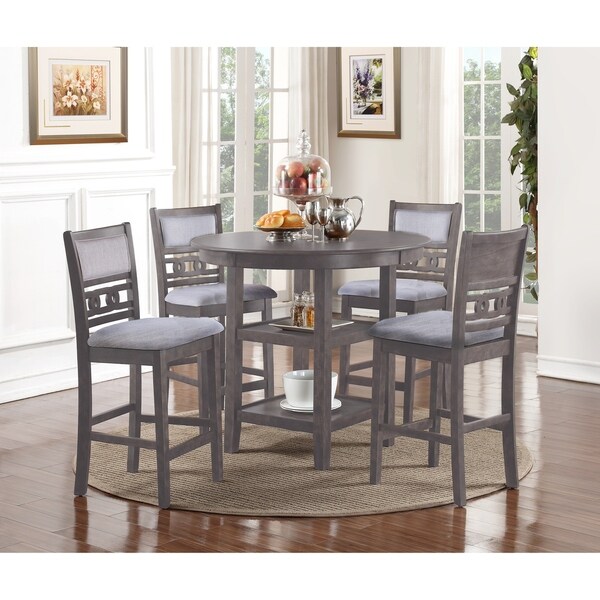 shop gia grey 5-piece counter dining table set - free