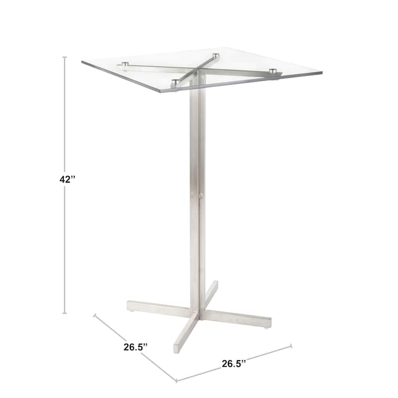 Silver Orchid La Plante Square Bar Table - N/A