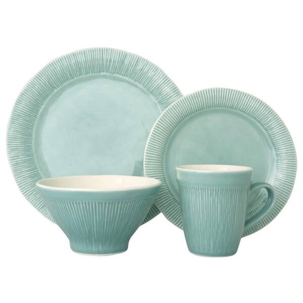 Sango Chromatic Aqua 16 Piece Dinnerware Set, Service for Bed - Main Image