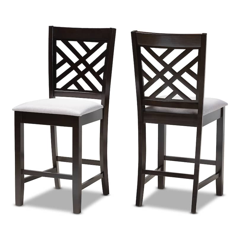 Modern and Contemporary Counter Stool 2-Piece Set - Light Gray