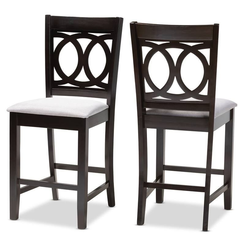 Modern and Contemporary Counter Stool 2-Piece Set - Light Gray