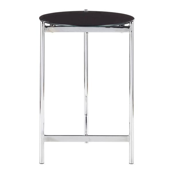 slide 8 of 18, Silver Orchid Bellamy Round Side Table Black Glass/Chrome