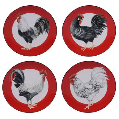 Certified International Homestead Rooster Dinner Plates, Set of 4