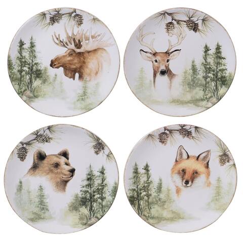 Certified International Mountain Retreat Dessert Plates, Set of 4