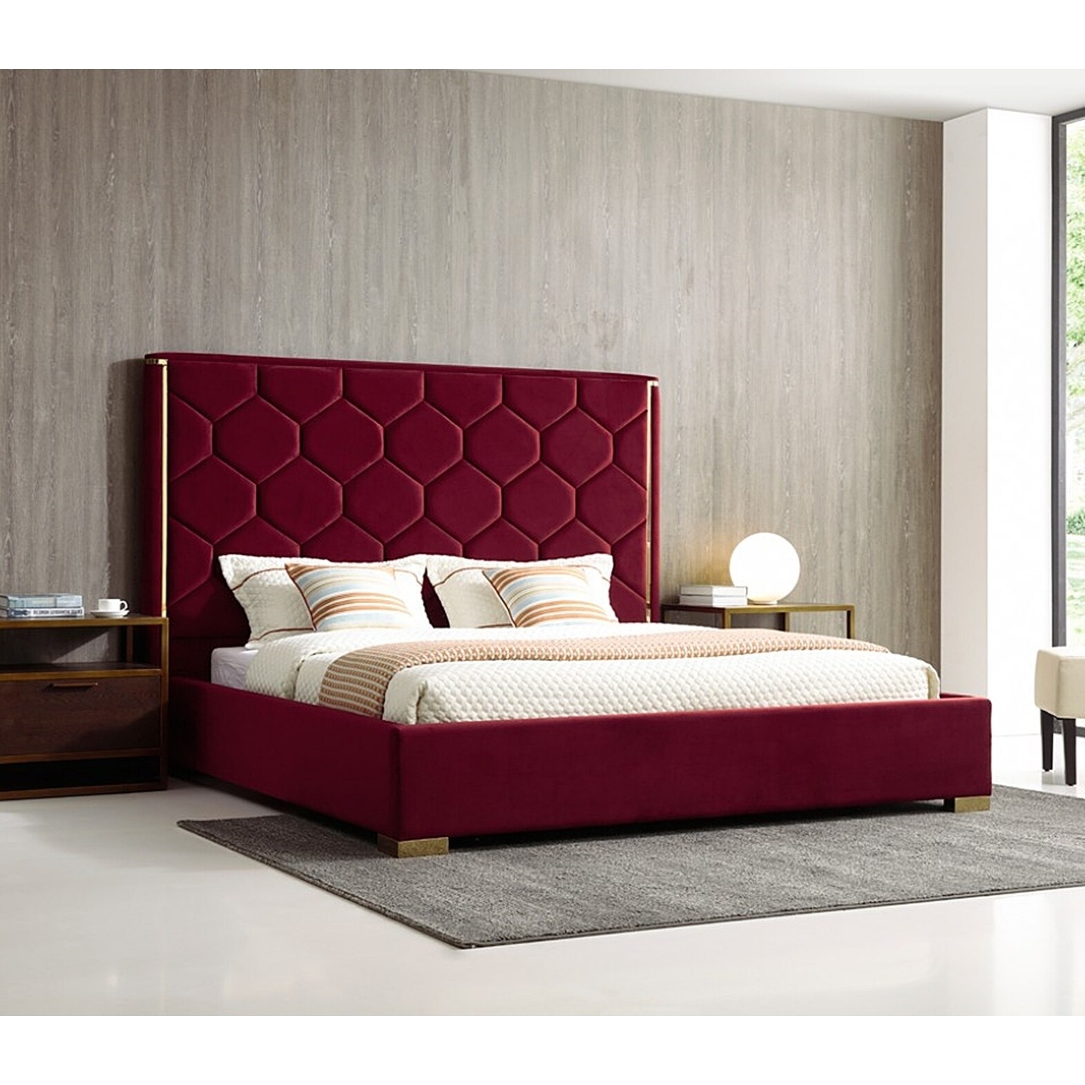 Velvet platform bed with storage Clearance