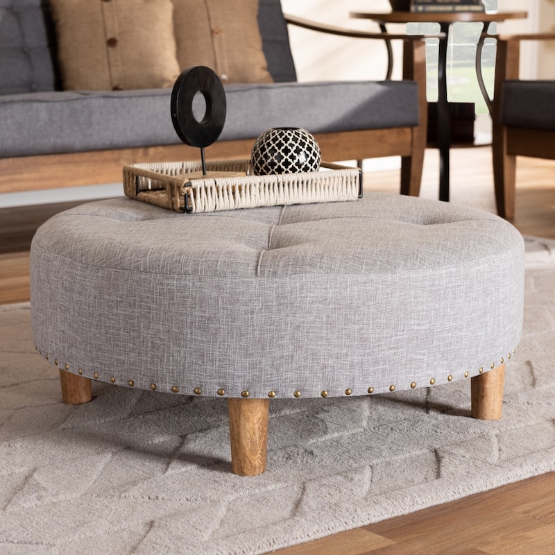 Modern and Contemporary Fabric Cocktail Ottoman