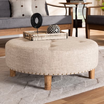 Modern and Contemporary Fabric Cocktail Ottoman