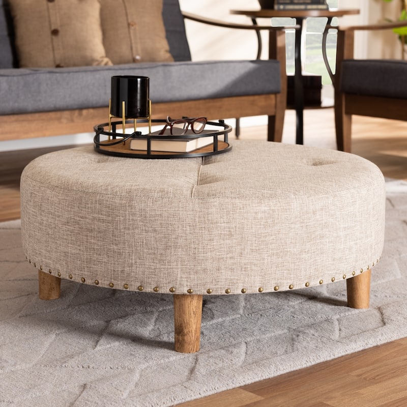 Modern and Contemporary Fabric Cocktail Ottoman