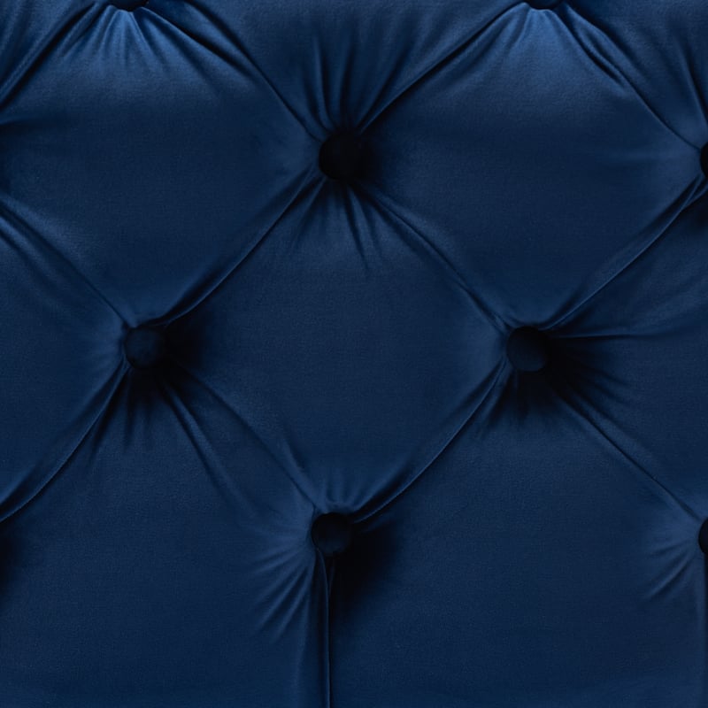 Glam Velvet Ottoman with Gold Legs