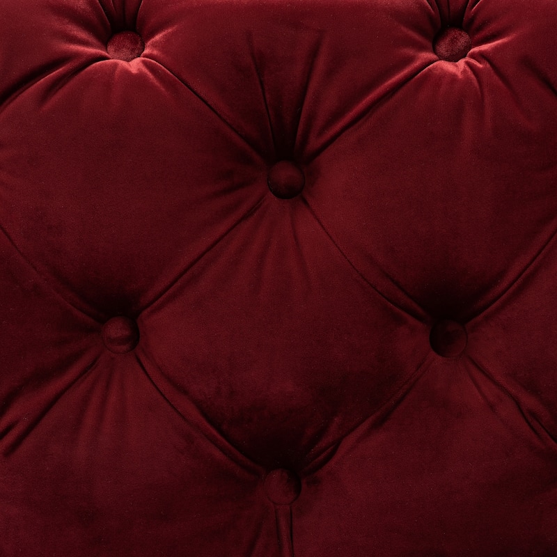 Glam Velvet Ottoman with Gold Legs