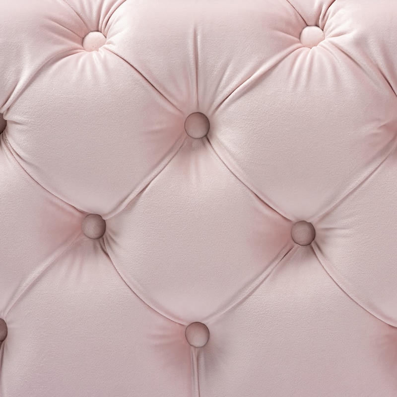 Glam Velvet Ottoman with Gold Legs
