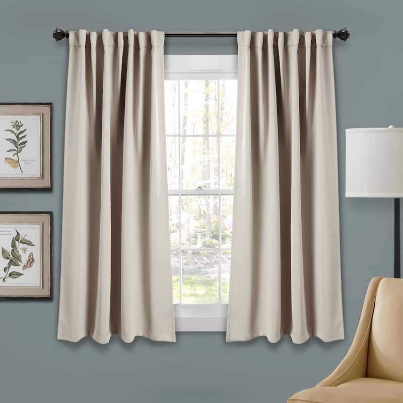 Porch & Den Linda Insulated Back Tab Blackout Window Curtain Panel Pair - 52"W x 63"L - Wheat