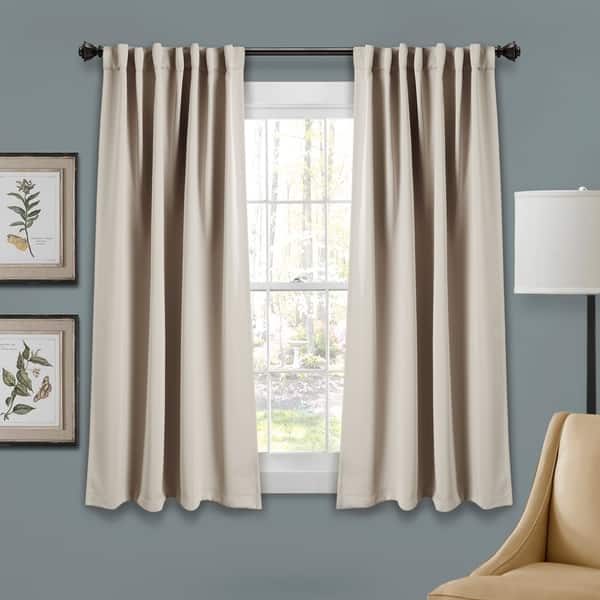 slide 2 of 37, Porch & Den Linda Insulated Back Tab Blackout Window Curtain Panel Pair 52"W x 63"L - Wheat