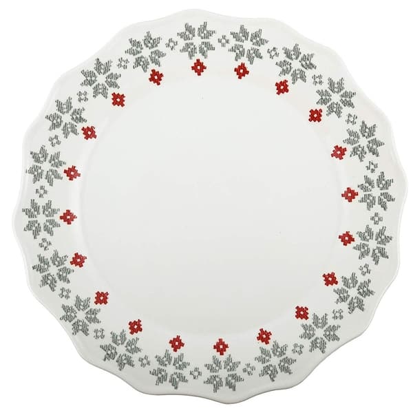 Melange 36 Piece 100 Melamine Salad Plates Christmas Collection Grey Holly Shatter Proof And Chip Resistant 10 5 White Overstock 27145273
