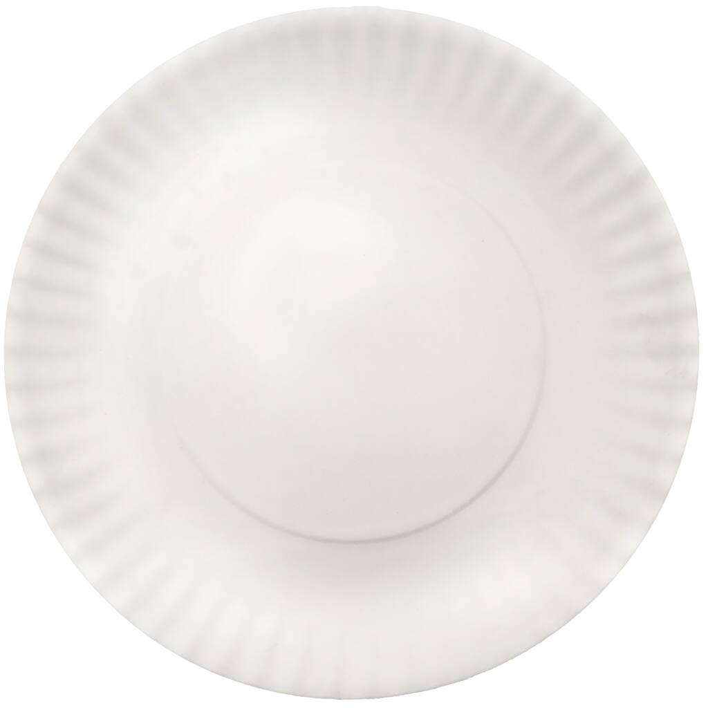 Melange 6-Piece Melamine Dinner Plate Set (Paper Plate Collection)|Shatter-Proof Dinner Plates| White