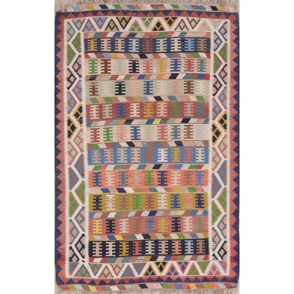 Copper Grove Vibysj Geometric Hand Woven Wool Persian Area Rug - 5'2" x 3'4"