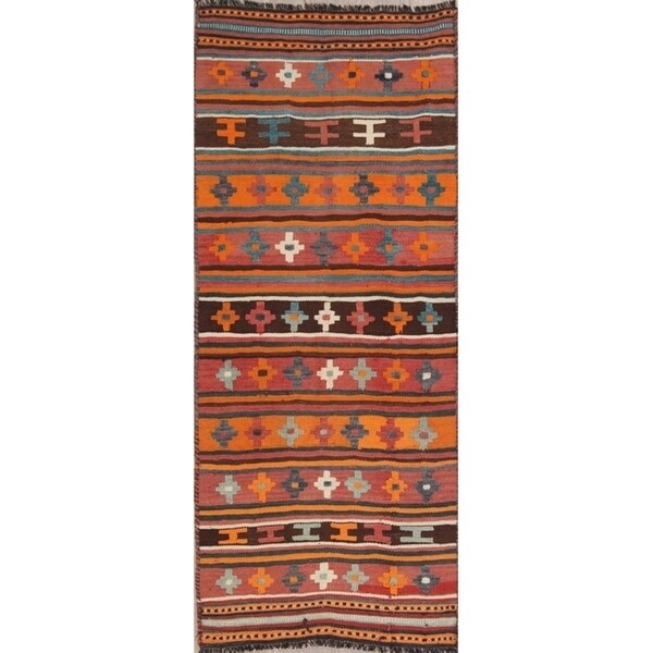 Gracewood Hollow Belgrave Hand-woven Geometric Wool Persian Runner Rug - 7'4" x 3'0" Runner