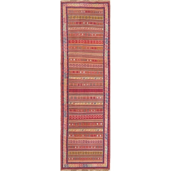 Copper Grove Strib Geometric Hand Woven Wool Persian Rug - 9'3" x 2'8" Runner