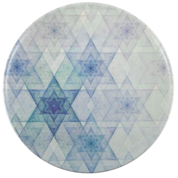 Melange 6-Piece 100% Melamine Salad Plates Hanukkah Stars Collection Shatter-Proof and Chip-Resistant|, 10.5", White