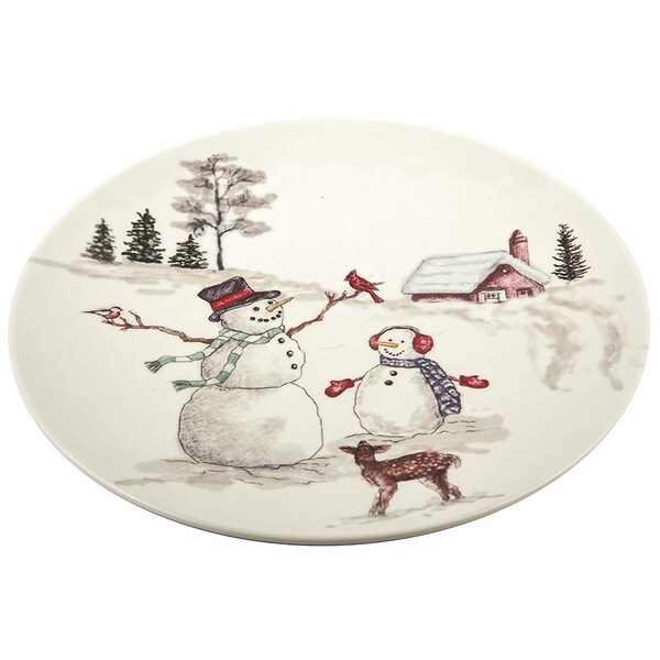 Melange 6-Piece 100/% Melamine Salad Plate Set Shatter-Proof and Chip-Resistant Melamine Salad Plates Christmas Tree Collection