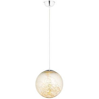 Fairy 8" Amber Glass Globe Ceiling Light Pendant Chandelier - Chandeliers For Bedrooms by Overstock.com