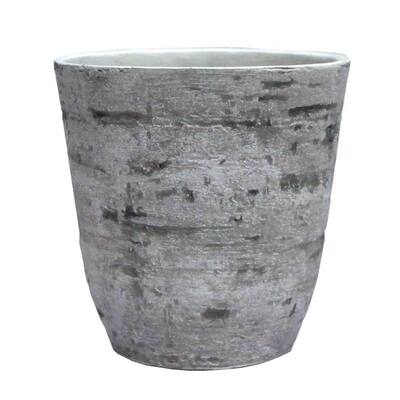 Happy Planter, Natural Stone, Plastic Resin Fiberglass, Size - 19.7" x 19.7" x 20.5", Color - Weathered Rock,