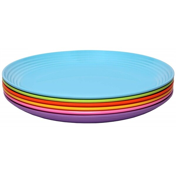 Melange 6-Piece Melamine Salad Plate Set (Solids Collection )|Shatter-Proof Salad Plates| Multicolor. Opens flyout.