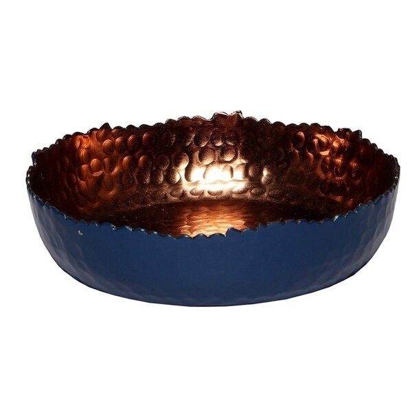 Melange Home Decor Cuivre Collection, 6-inch Round Platter, Color - Navy