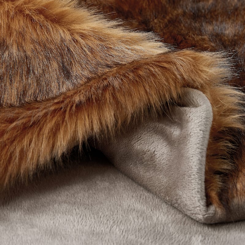 Faux Fur Throw Blanket - 60x70 HypoallergenicPremium Imitation Chinchilla Fur Cover by Windsor Home (Brown)
