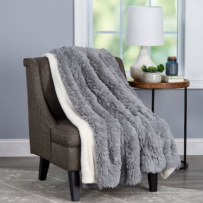 Windsor Home Long Pile Faux Fur Throw Blanket