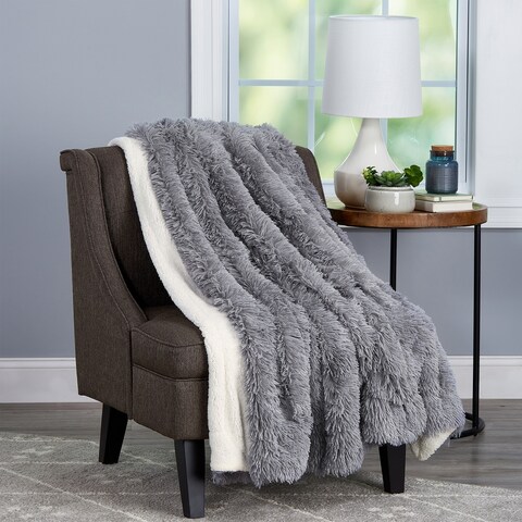 Windsor Home Long Pile Faux Fur Throw Blanket
