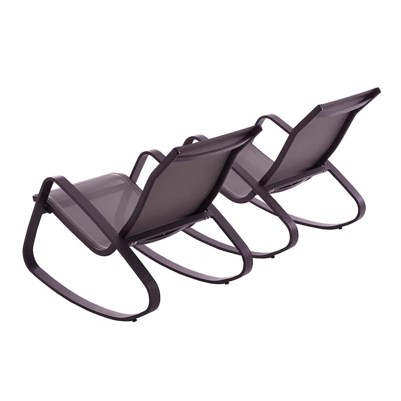 Havenside Home Coffman Cove Rocking Outdoor Mesh Lounge Chair (Set of 2)