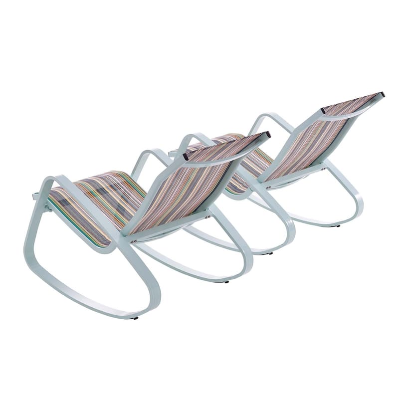 Havenside Home Coffman Cove Rocking Outdoor Mesh Lounge Chair (Set of 2)
