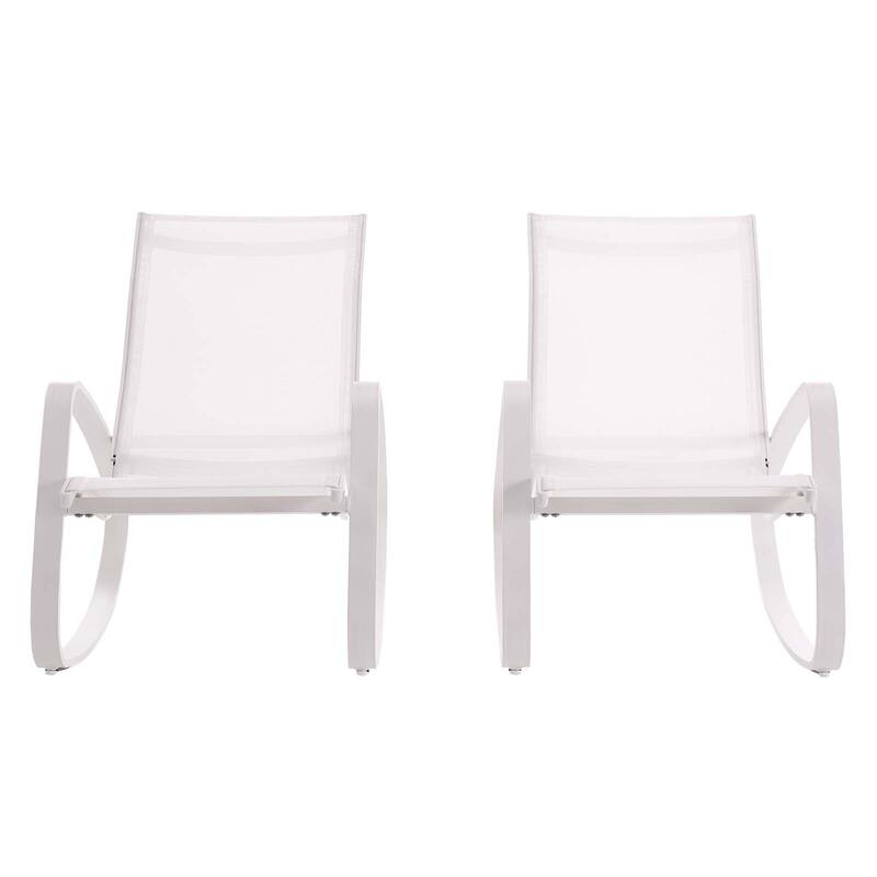 Havenside Home Coffman Cove Rocking Outdoor Mesh Lounge Chair (Set of 2)