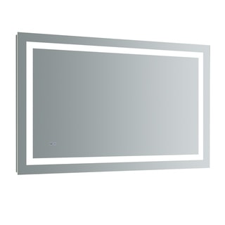 Fresca Santo 48" Wide x 30" Tall Bathroom Mirror w/ LED Lighting and Defogger - Silver